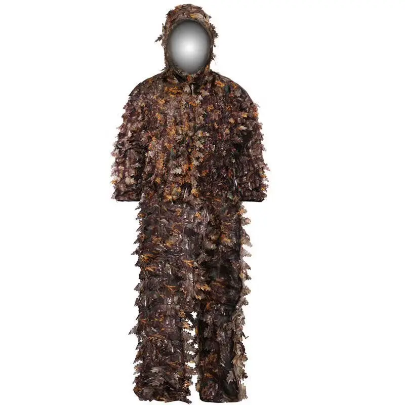 Sticky Flower Bionic Leaves Camouflage Suit Hunting Ghillie Suit Woodland Camouflage Universal Camo Set ghillie suit