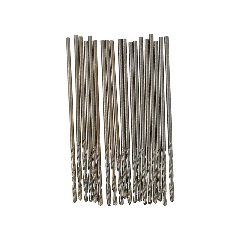 

20 Pcs 30mm Long 0.8mm Dia Micro HSS Twist Drill Bit