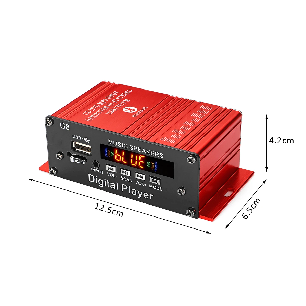 G8 12V Car Audio Stereo Power HIFI Amplifier bluetooth FM Radio 2CH 200W Support FM AUX SD U disk