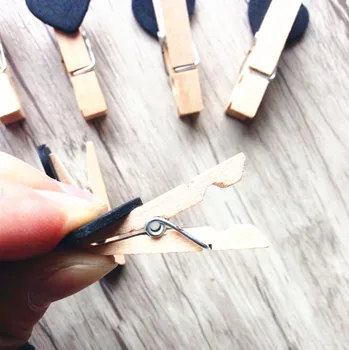 

10pcs/lot Heart design Black color Wooden Clip Decorative Clothespins Home Organization Crafts Wooden Postcard Clips