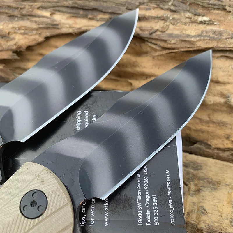 Походный нож ZT 0606CF 9CR14MOV складной Клинок с тигровым узором рукоятка G10
