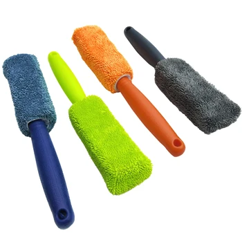

4colors/set Manual Soft External Handheld Long Handle Home Effortless Superfine Fiber Car Wheel Washing Tool Cleaning Brush