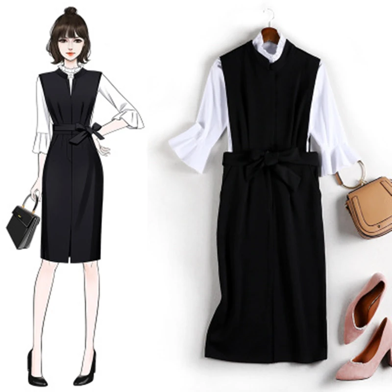 

2020 New Spring Women Fashion High Quality Dress Female Plus Size Solid Color Dresses Ladies Autumn Leisure Loose Dresses LT163