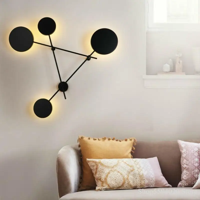 Nordic Iron Geometric Wall Lamp Living Room Decoration Round Wall Lamp Modern Simple Bedroom Bedside Led Designer Wall Lamp ► Photo 3/6