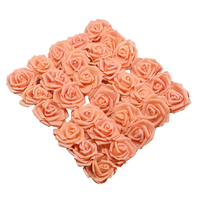 20 шт./лот 8 см искусственные цветы ПЭ пена Роза поддельные бутоны для дома Свадебные цветы невесты украшение букетов - Цвет: F14 Orange