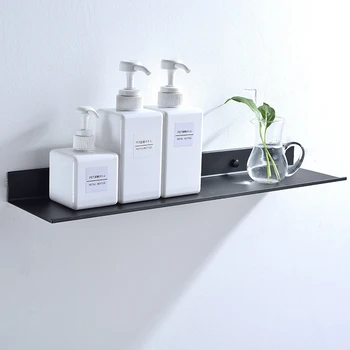 

Wall Mount Bathroom Shelves Space Aluminum Matte Black Square Bath Shower Shelf Storage Holder Rack For Shampoo Soap 30/40/50cm