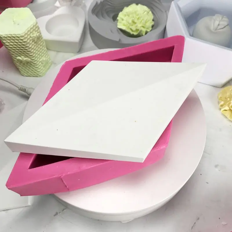 Silicone Mould Rhombic Cement Wall Tile Flowerpot Mold TV Background Wall Mould
