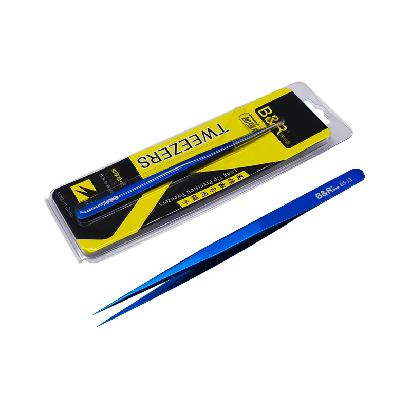 Tweezers Ultra Thin Slim Sharp Stainless Steel Straight Tip Hardened Electronics Components Repair Tools