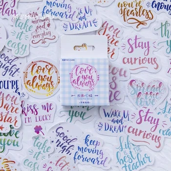 

46Pcs/Pack Artistic Font Mood Sticky Stickers Paper Decoracion Boxed Scrapbooking DIY Office Stationery School Supplies