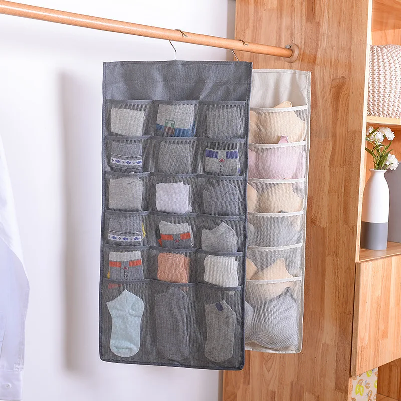 Wardrobe Underwear Socks Hanging Storage Bag Dormitory Wardrobe Wall Door Hanging Storage Useful Product Fabric