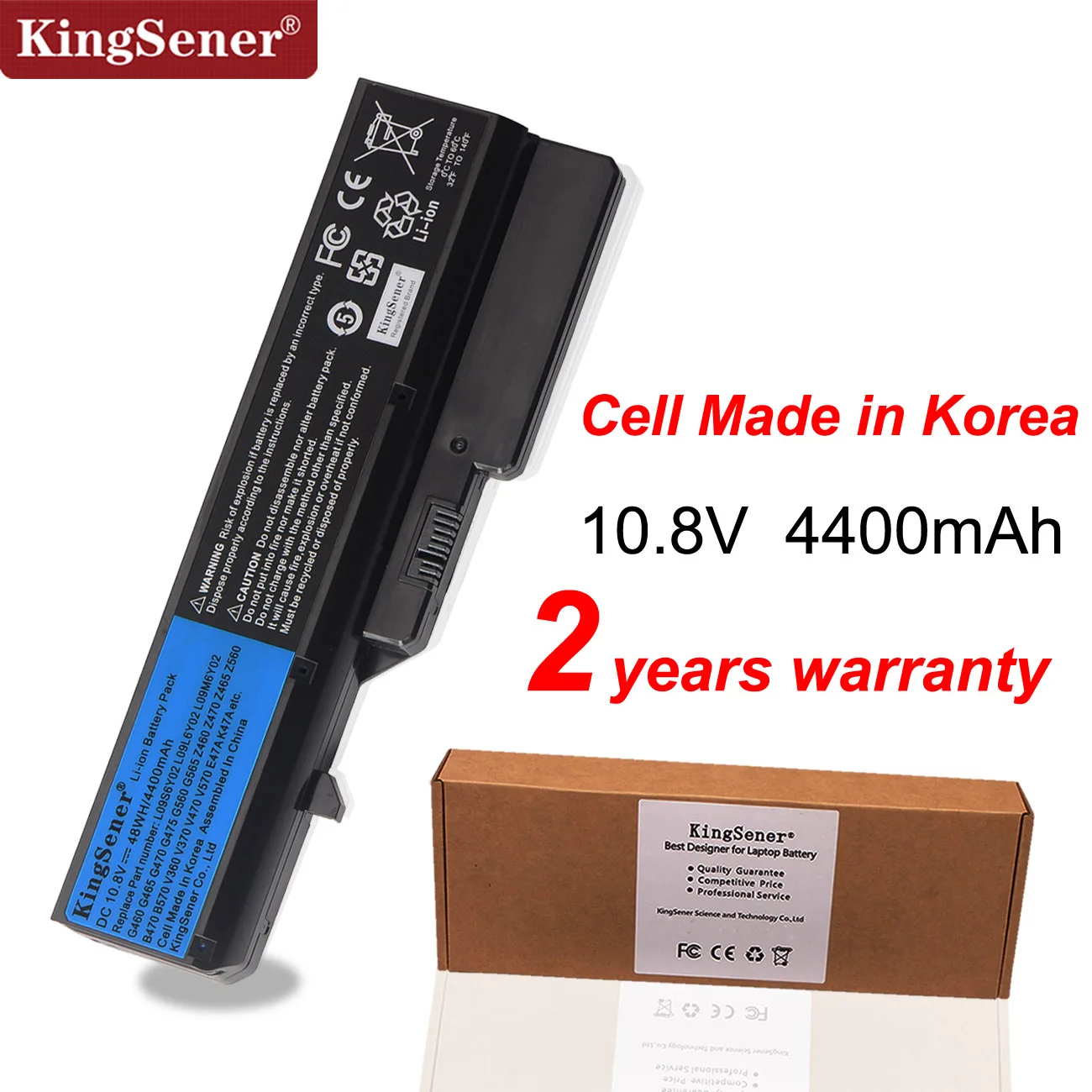 Новый аккумулятор KingSener L09S6Y02 для ноутбука Lenovo IdeaPad G460 G470 G570 G560 V360 V370 V470 Z460 Z465 B470 B570