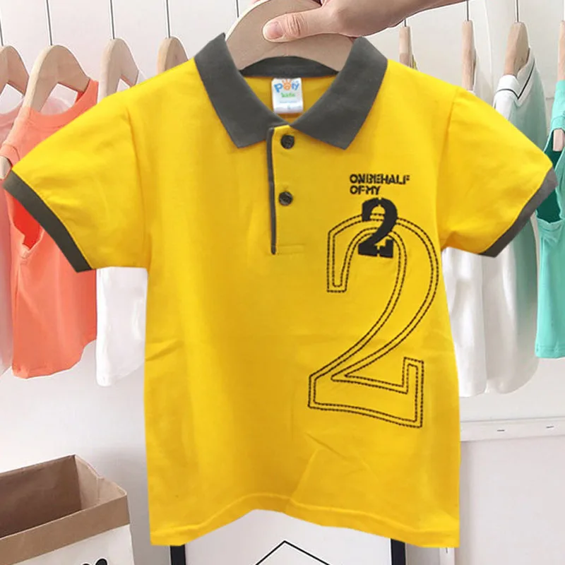 

1-6 Years Baby T-shirt for Boy Kids Casual Letter Shirt Tops Summer Toddler Boys Colorful Shirts for Children School Clothes