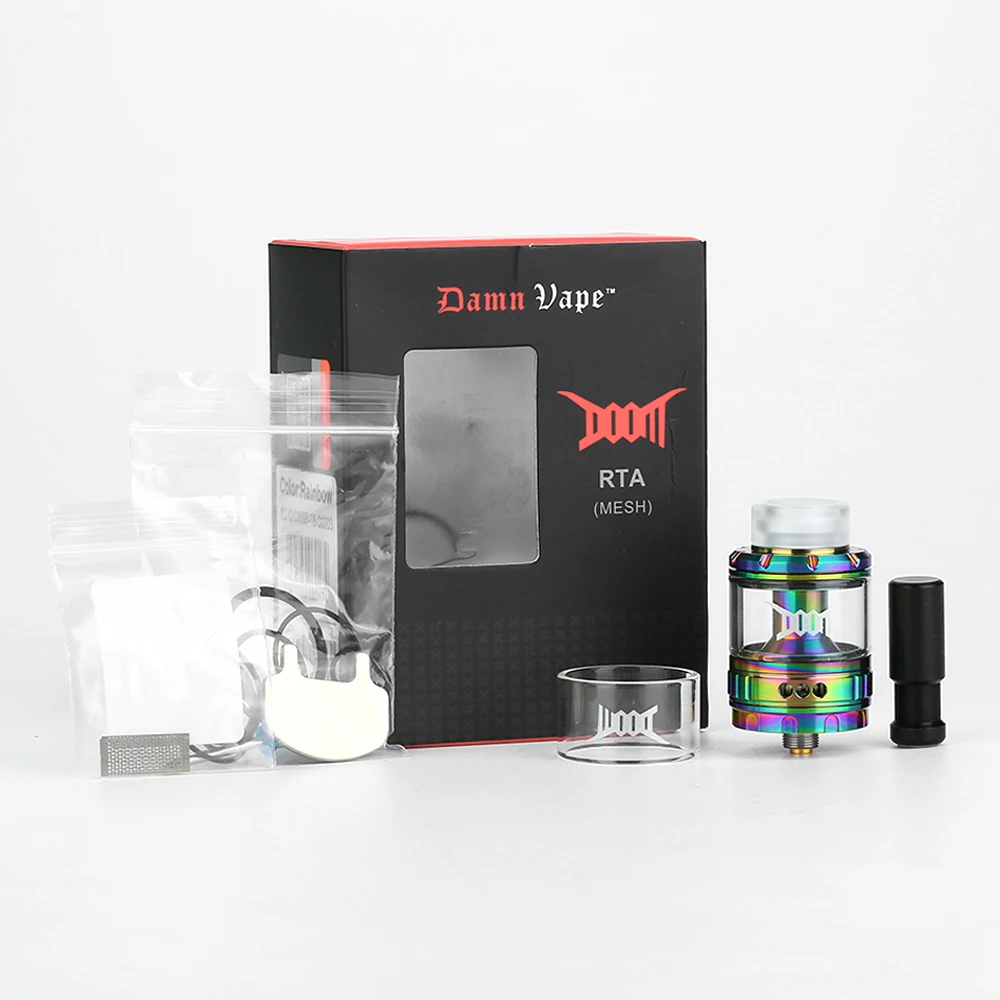 Атомайзер Damnvape Doom RTA 4 мл испаритель для вейпа 26 мм система 3D потока жидкости