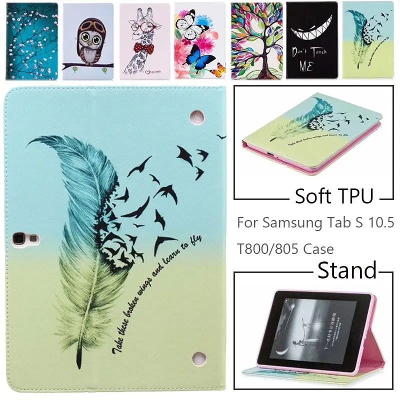 

Case for Samsung Galaxy Tab S T800 T805 10.5 inch, Fashion Owl Tree Painted Flip PU Leather Cover for Galaxy SM-T800 T805 Tablet