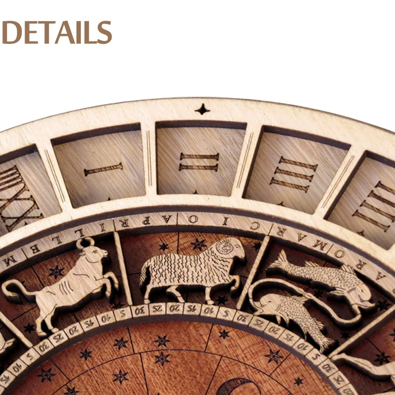 Креативные настенные часы венецианские астрономические деревянные часы настенные часы для гостиной кварцевые часы 12 созвездий украшение дома