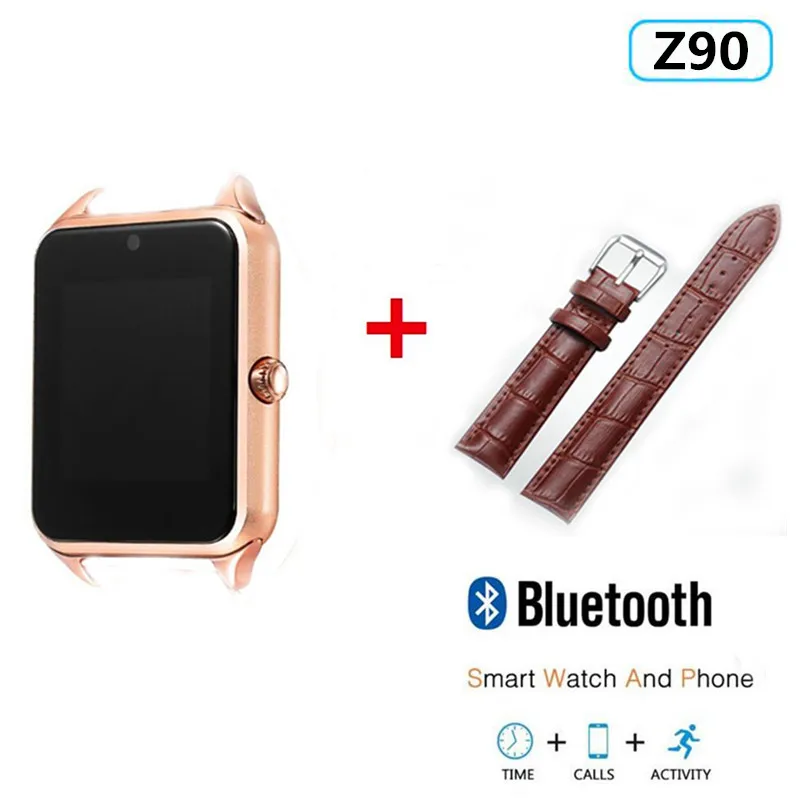 Z90 Смарт-часы GT08 Plus с кожаным ремешком часы из сплава sim-картой TF Bluetooth