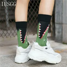 Harajuku Kawaii Zebra Socks Animal Printing Funny Cute Socks Crocodile Whale Cotton Sokken Calcetines Japanese Streetwear Sox