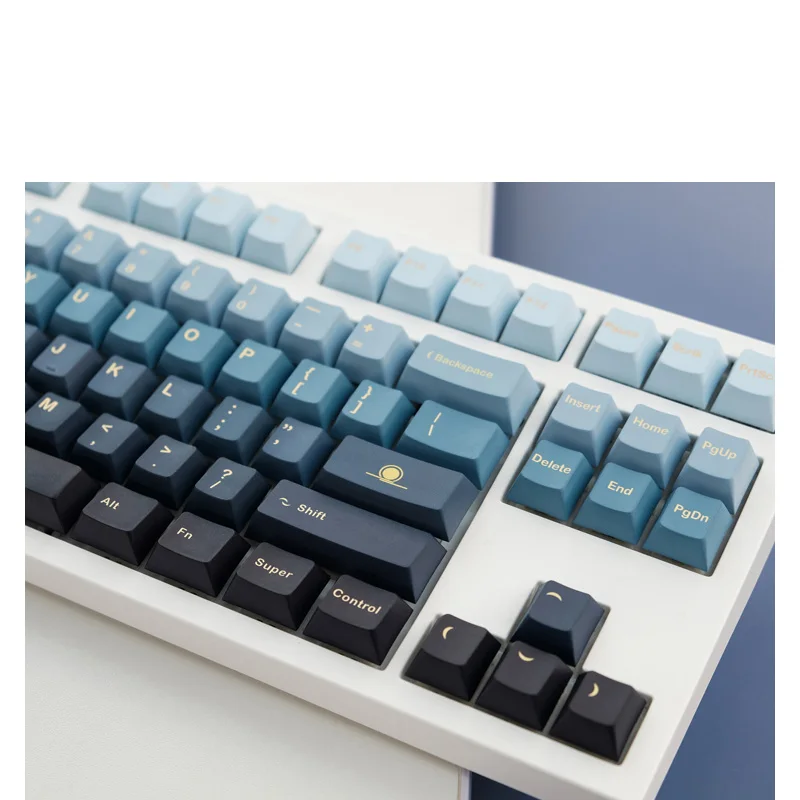Moonrise Keycaps Gradiente Cor Pbt Cinco Lados Sublimação Keycap Perfil Cereja para Teclado Mecânico Interruptor mx 129 Teclas - Imagem 4