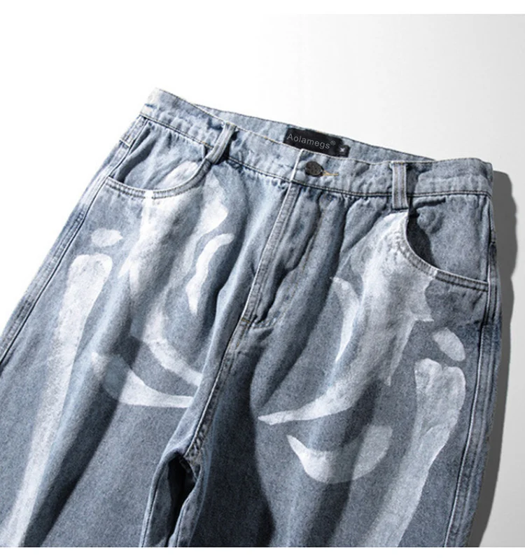 Мужские джинсы Aolamegs в стиле хип-хоп, мужские джинсы в стиле ретро, обтягивающие джинсы, повседневные брюки, джинсы для улицы, подходят ко всему, уличная одежда