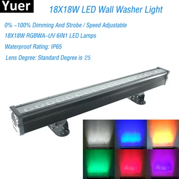 

2020 NEW 18X18W RGBWA-UV 6IN1 Waterproof LED Wall Washer Lights Modern Christmas Decorations For Home Lamps For DJ Stage Light