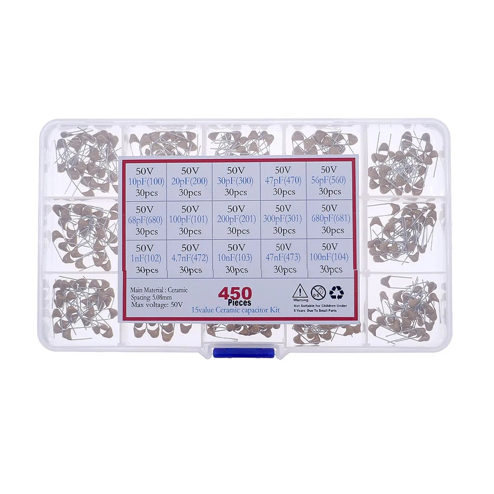 50V 10pF To 10uF Multilayer Ceramic Capacitor Assortment Kit set 10pF 100pF 220pF 470pF1uF 100nF 0.1UF 102 103 104 105 225 106