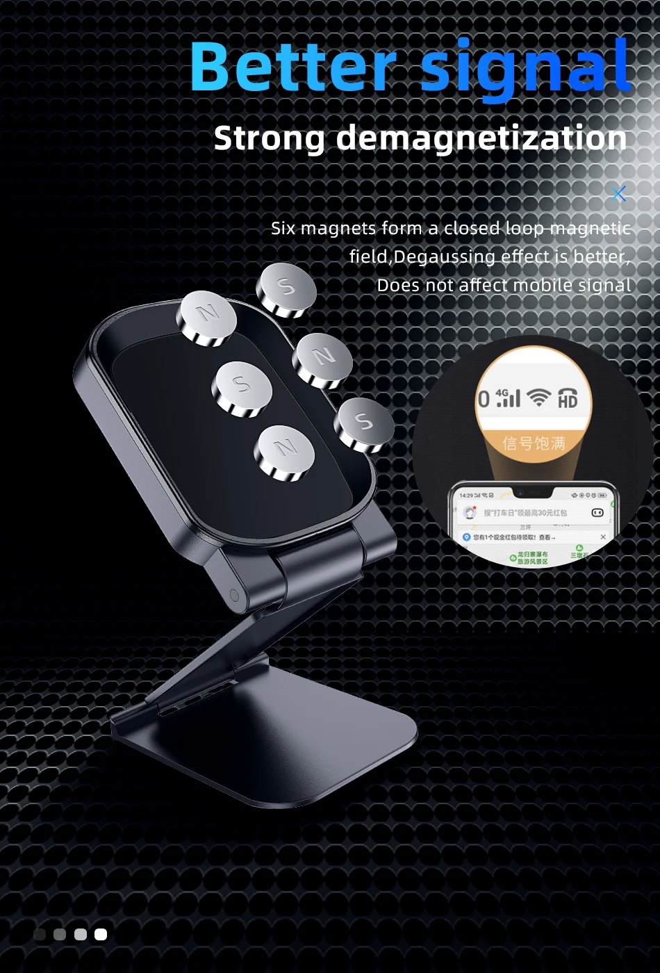 !ACCEZZ Car Magnetic Holder Phone Stand For iPhone 11 X Samsung Center Console Folding Adjustable Magnet Support Desktop Bracket (4)