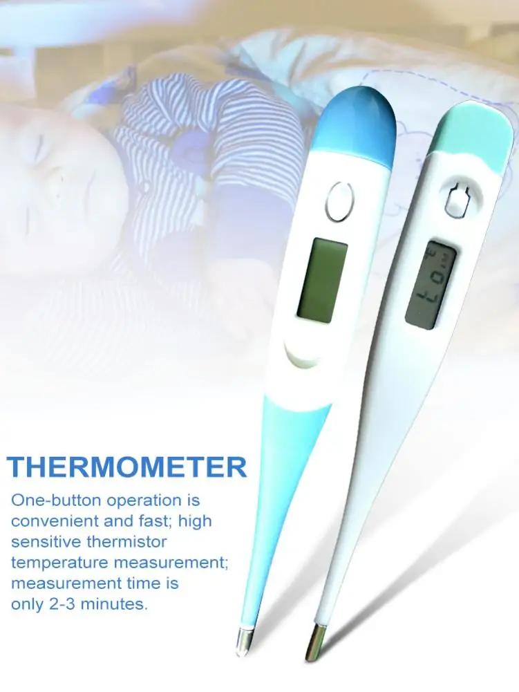 

10pcs Baby Electronic Thermometer LCD Digital Display Oral Cavity Rectum Armpit Thermometer For Baby Child Adult