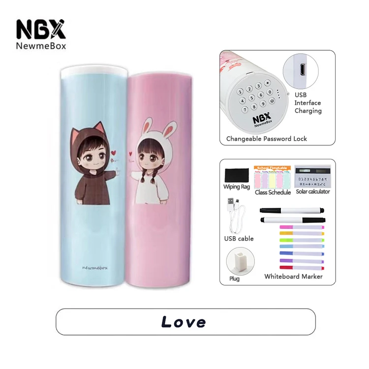 To give you love NBX комбинированный пенал с паролем, офисные школьные принадлежности, кавайный чехол для карандаша, многофункциональный большой макияж, канцелярские принадлежности - Цвет: To give you love