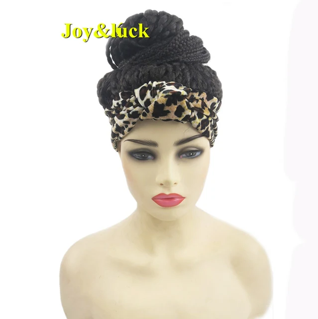 Headband Synthetic Wig Short Afro Kinky Curly Hair Wigs For Black Women Fluffy Curls Hairband African Turban Wrap Hair 13