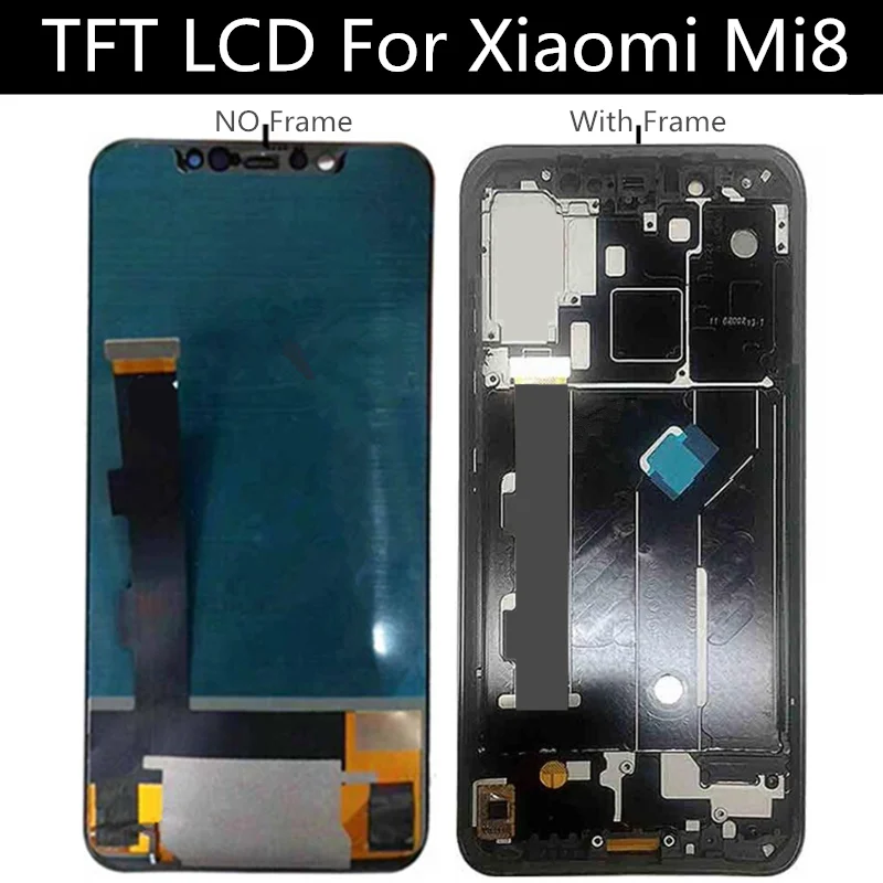 6,2" TFT ЖК-дисплей с рамкой для Xiaomi mi 8 mi 8 ЖК-дисплей сенсорный экран дигитайзер сборка Замена