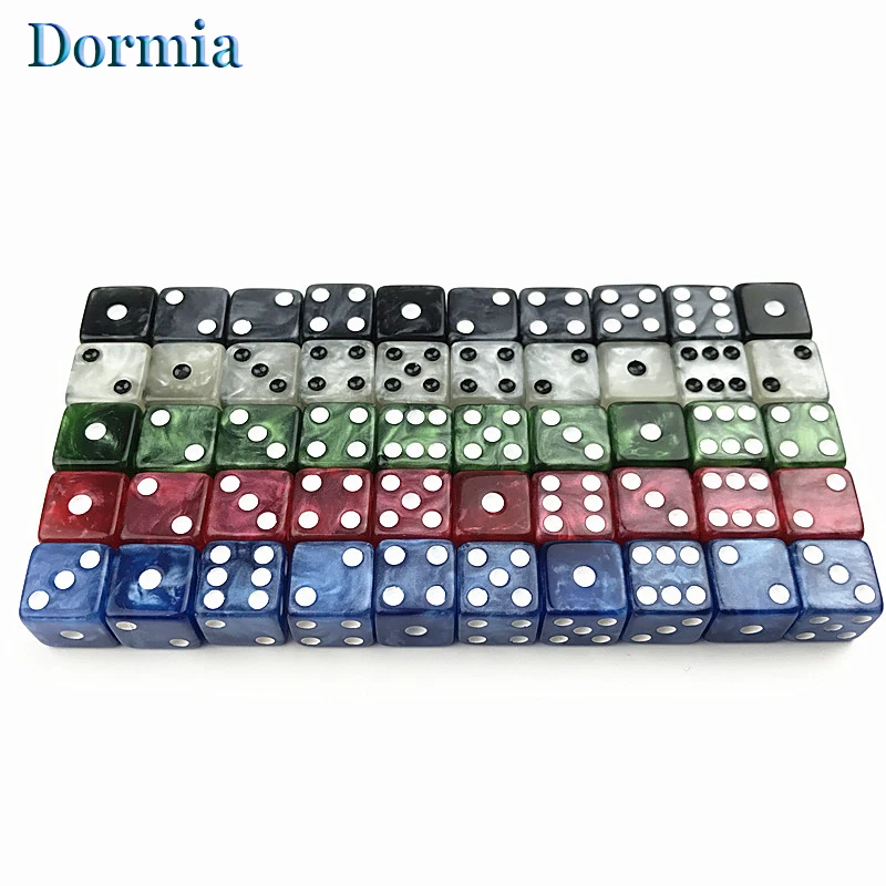 10 Pcs/set Marble Effect 12mm Square Corners 6 Sided Standard Dots Drinking Game Dice for Board Games Accessories Toy and Gift | Спорт и