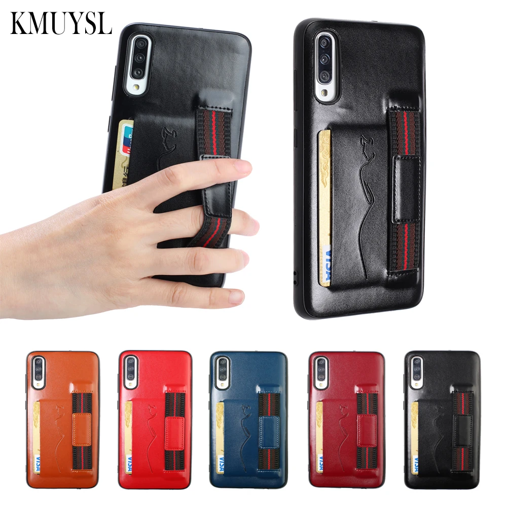 

Leather Card Hand strap Case For Samsung Galaxy S10 S9 Note 9 10 J4 J6 Plus J5 A7 A70 A80 A60 A50 A40 A30 A20 Core A10 M30 Cover