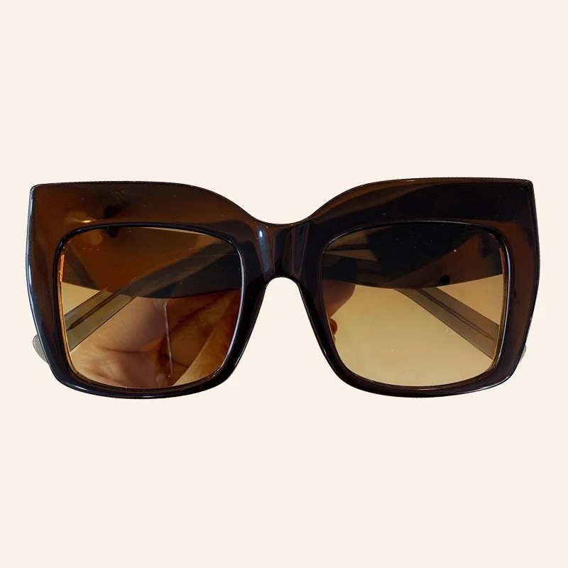No.6 Sunglasses Большие Квадратные Солнцезащитные очки для женщин и мужчин, винтажные брендовые дизайнерские солнцезащитные очки кошачий глаз с градиентом для женщин - Цвет линз: No.6 Sunglasses