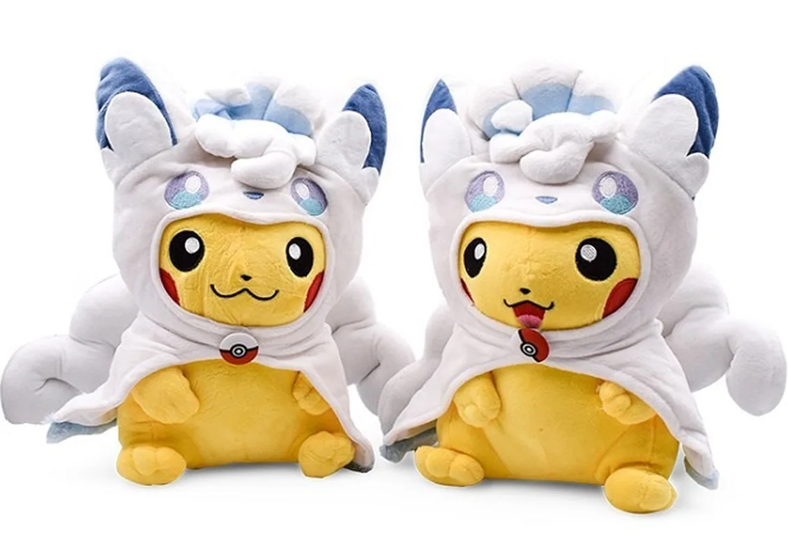 Takara Tomy Pokemon Plush Anime Cartoon Pikachu Cosplay Vulpix Alola Toys Soft Stuffed Dolls 30cm Kids Toys For Children