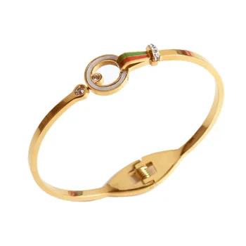 

Luxury Crystal Spring Clasp Bangles Bracelets For Women Girls Stainless Steel Fashion Charming Bangle Bracelet Jewelry Gift