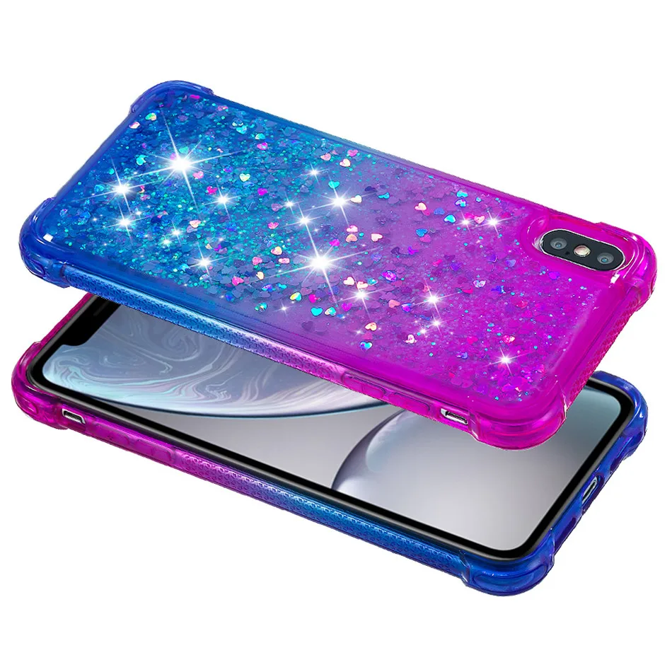 Блестящий чехол Love Heart для iphone X Xr Xs Max 11 Pro 2019 6S 6 7 8 Plus жидкий зыбучий песок телефона