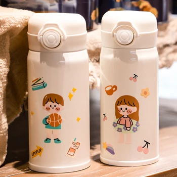 

350Ml Thermos Cup 304 Stainless Steel Cute Three-Dimensional Cartoon Bouncing Thermos Vacuum Flask Water Bottle Travel Mug
