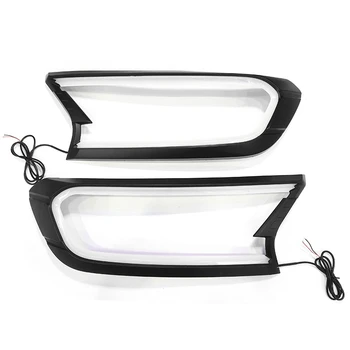 

1Pair Brighter Black HeadLight LED Cover Trim ABS Lamp Hood for FORD for RANGER T6 WILDTRAK 2015 2016 2017 2018