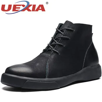 

UEXIA Outdoor Handmade Warm Men Boots Autumn Winter Fur Ankle Fashion High Quality Snow Vintage Men Shoes Footwear Size 38-47
