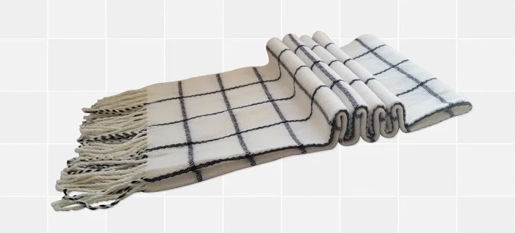 妖精的尾巴 魔导士 纳兹·多拉格尼尔 黑白格子毛呢加厚围巾现货35 (2)