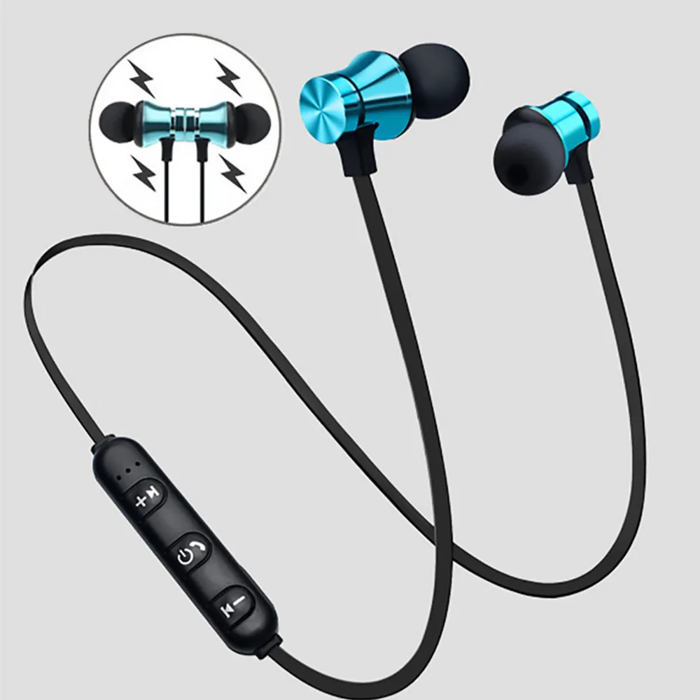 Магнитные беспроводные Bluetooth наушники стерео спортивные водонепроницаемые с