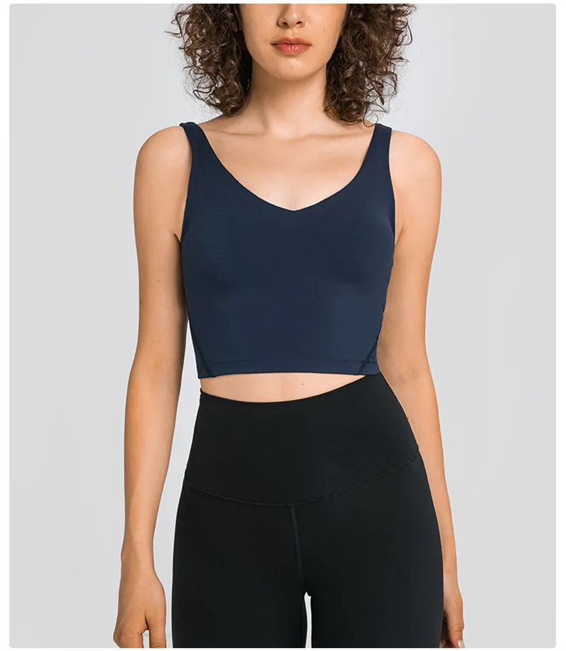 Lulu Fitness Tank Top Women Sports Support Sexy Tight Gym Yoga Vest Buttery Soft Weightless With Removable Chest Pad Custom Logo