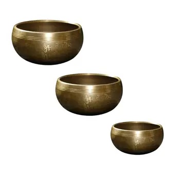

Nepal Tibetan Singing Bowl + Stick Buddhist Decoration Buddhist Yoga Meditation H55A