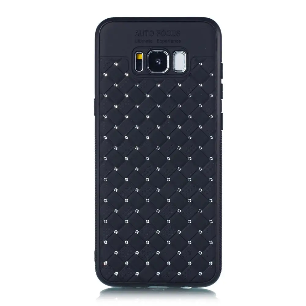 Black Роскошный Блестящий Алмазный чехол для телефона для samsung galaxy M10 M20 M30 S8 S9PLUS S7edge S10 plus Note 8 Note 9 чехол для телефона - Цвет: Black