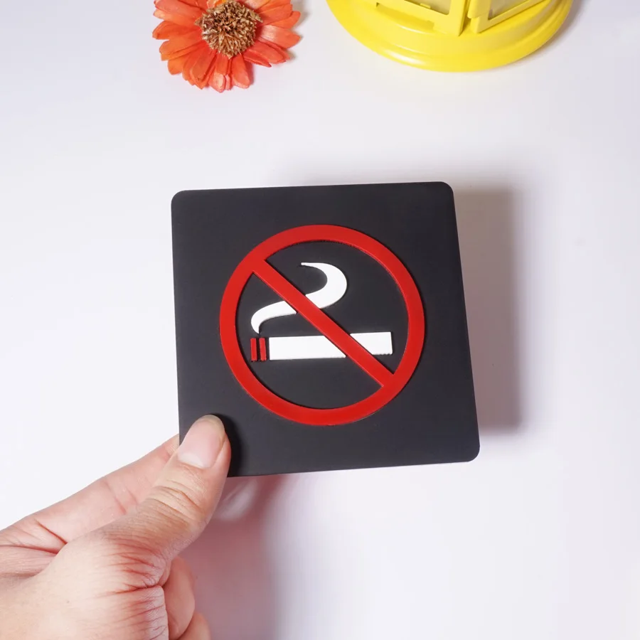 10 см черный бан логотип wifi знак нет дыма вывески нет фото индикатор для общественного Shope Предупреждение ющий знак 3D акриловое зеркало наклейка на стену