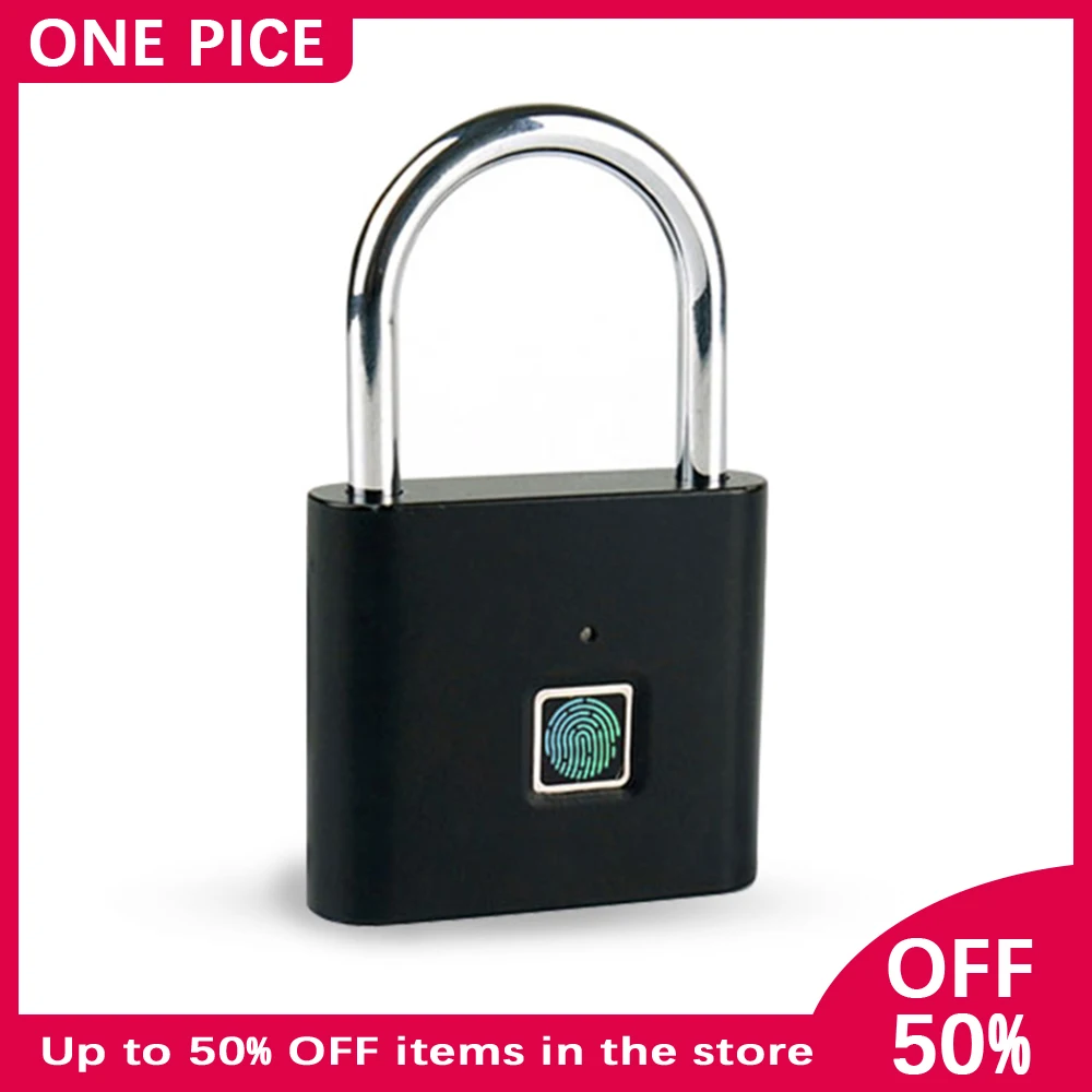 

ONE PICE Smart Fingerprint lock Keyless USB Rechargeable Door Lock Fingerprint Smart Padlock Rainproof Dustproof Portable S1