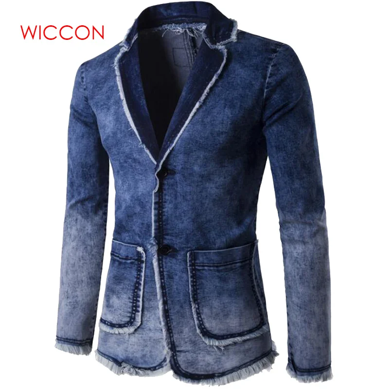 

Casual Denim Jacket Suit Men's 2020 New Fashion Blazer Slim Fit Masculino Trend Jeans Suit Jean Jacket Men Plus Size