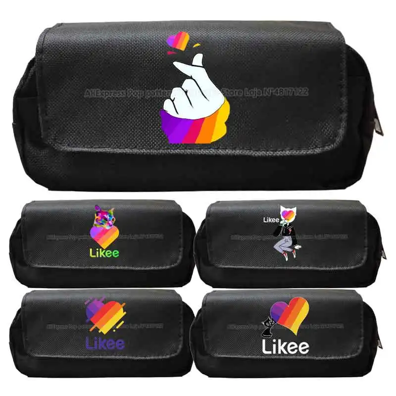 

Likee App Pencil Case Cat Fox Children Students Makeup Bag Russia Style Boys Girls Back to School Gift Kids Gifts Stationery Box