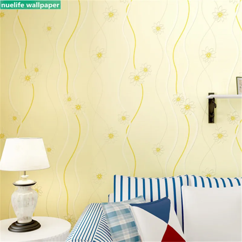 

Garden Korean non-woven blue flower wallpaper living room bedroom wedding room TV background wall children's room wallpaper