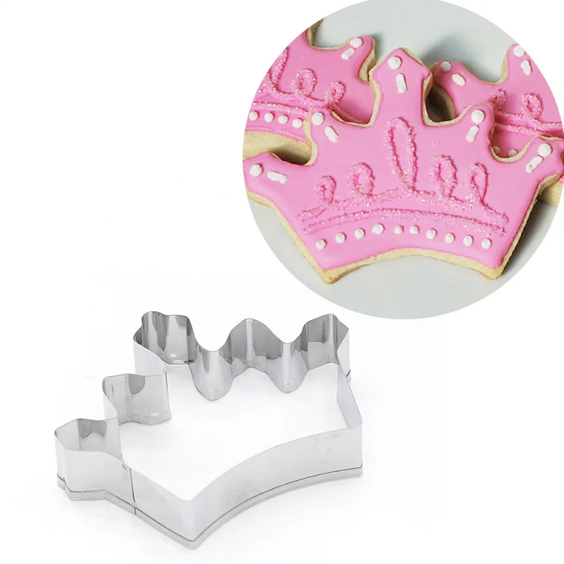 

3-Piece Stainless Steel Cookie Cake Mold CROWN Modeling Wholesale Cake DIY Tools
